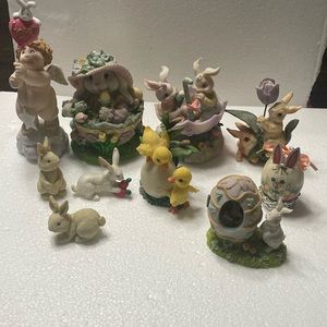 Bundle of 10 Easter Spring Decor Trinkets Knickknacks
